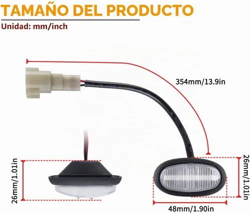 Vista 6 de POPMOTORZ Conjunto de Luces Marcadoras Laterales LED para Guardabarros, 2 Piezas de Luces Ámbar Delanteras para Ensanchadores de Guardabarros y 2