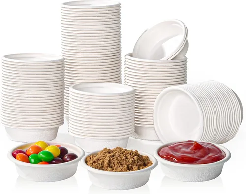 Vista 10 de ECOLipak - Vasos compostables para condimentos de 1 oz, paquete de 1000 tazas de porción de bagazo Biodegradable, adecuado para muestras