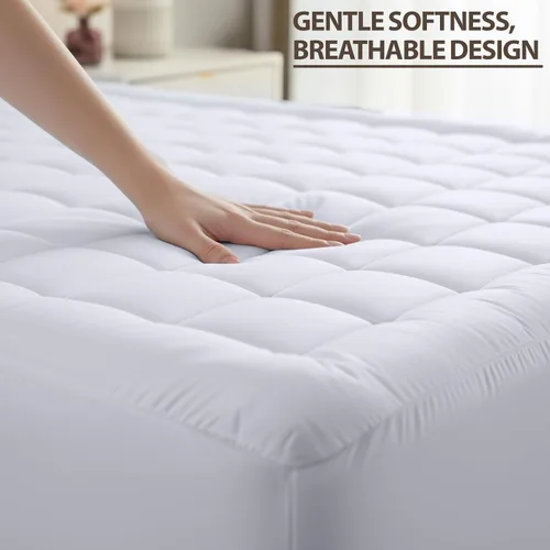 Vista 4 de Almohadillas de colchón premium, gemelo, Blanco