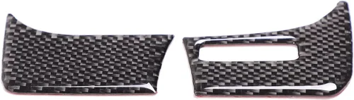 Vista 9 de Kit de calcomanías de fibra de carbono real 3D suave para consola de automóvil, salida de aire, marco de ventilación, decoración compatible con Negro