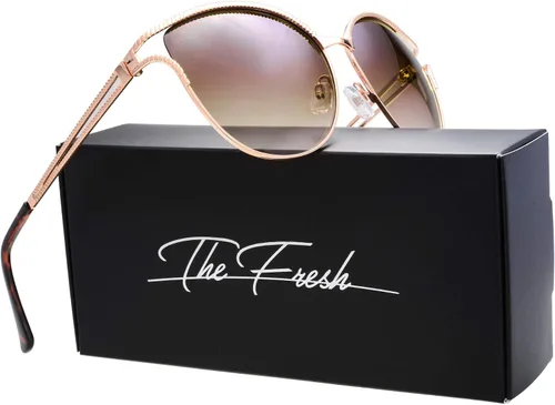 Vista 2 de The Fresh Classic - Elegantes lentes de sol de cristal para mujer con diseño de belleza en caja de regalo
