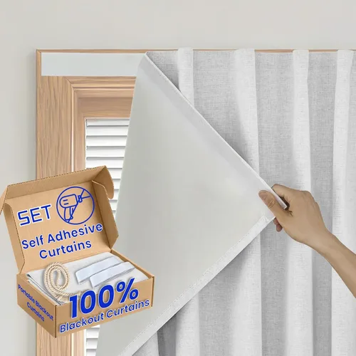 Vista 13 de Cortina opaca adhesiva, tratamiento completo de ventana de oscuridad para oficina en casa