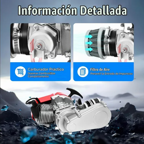 Vista 7 de Kit de motor de bicicleta de 2 tiempos de 49 CC, motor de bicicleta motorizada a gasolina a gasolina, juego de motor de bicicleta de bolsillo, mini