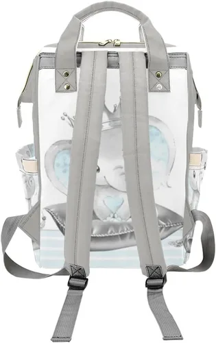 Vista 3 de XOZOTY Mochila de pañales de dibujos animados de vaca linda con nombre para hombres y mujeres de enfermería personalizada bolsas de bebé hombro