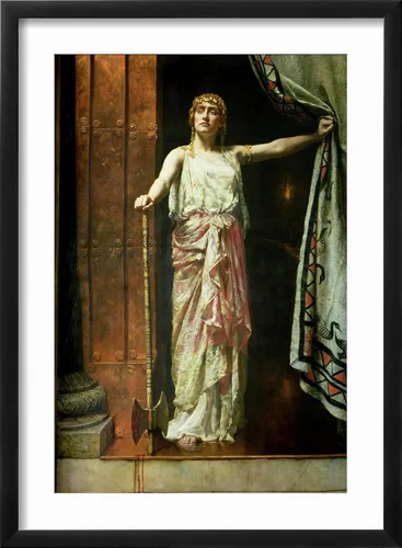 Vista 2 de ART.COM Impresiones artísticas enmarcadas para pared, Clytemnestra, 1882 por John Collier, decoración de cultura mundial, 12 x 18 pulgadas, marco