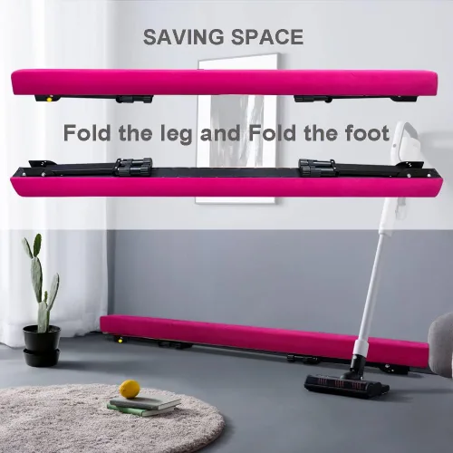 Vista 3 de GLANT - Viga de equilibrio ultrasimple ajustable y plegable de 8 pies, equipo de gimnasia de suela de piso alto y bajo, sin necesidad