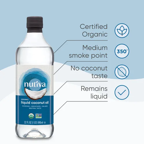 Vista 9 de Nutiva, Aceite de coco orgánico, 8 onzas líquidas