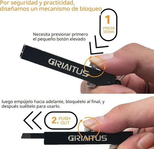 Vista 2 de EDC Cuchillo de Bolsillo 2 en 1 Llavero Pinzas de Precisión Multiherramienta Cortador de Cajas Retráctil Multi Herramienta Cuchillo Utilitario