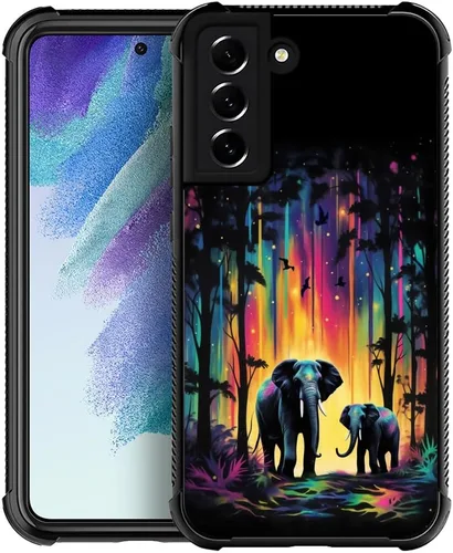 Vista 21 de Funda compatible con Samsung Galaxy S21, diseño de elefantes africanos, diseño increíble a prueba de golpes, antiarañazos, carcasa trasera