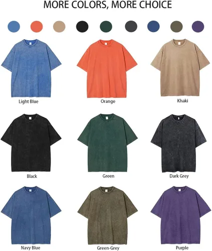 Vista 6 de GDSHAPE Camiseta de gran tamaño personalizada, diseña tu propia camiseta de algodón de gran tamaño de media manga, camiseta casual suelta vintage