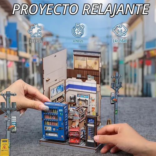 Vista 4 de Fsolis Japanese Book Nook Kit for Adults, Beika-cho Convenience Store Tienda de conveniencia Beika-cho