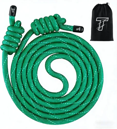 Vista 10 de Flow Rope Exercise Jump Rope For Fitness, Working Out, Flow with 9 Ft Adjustable Double Woven Workout Rope For Men, Women, Beginners' Training