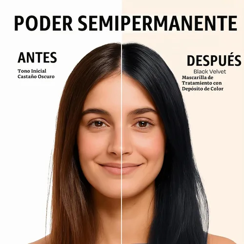 Vista 3 de oVertone® Mascarilla capilar con tratamiento de depósito de color Negro Terciopelo