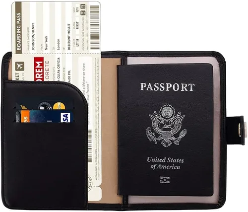 Vista 3 de NIMSO Simplicity - 2 fundas de identificación para pasaporte de viaje, protector para tarjetas de crédito, accesorios, bolsas de equipaje, cartera