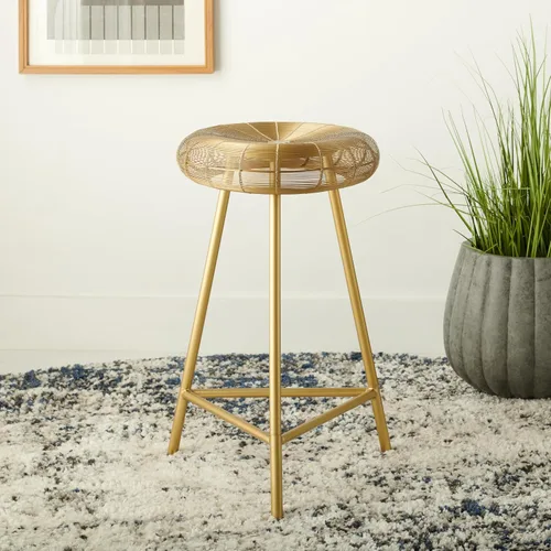 Vista 7 de Safavieh Home Collection - Taburete de bar tejido de alambre dorado de 30 pulgadas