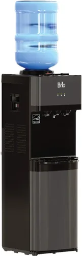 Vista 2 de Brio Dispensador de enfriador de agua de carga superior de edición limitada, acero inoxidable negro, agua caliente y fría, cierre de seguridad