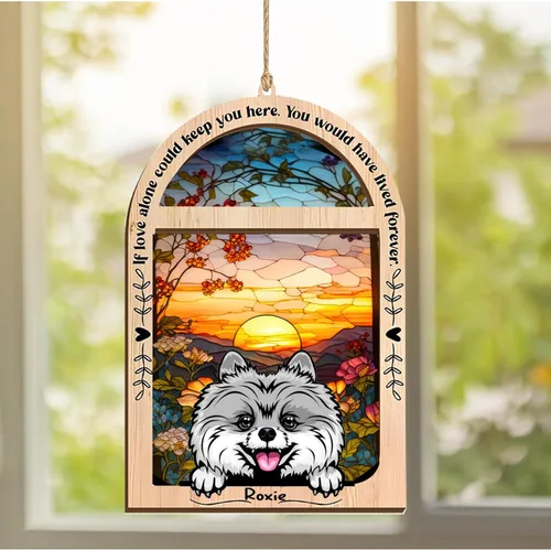Vista 265 de LOVELYPOD Adorno de Navidad personalizado de sabueso afgano, atrapasoles con nombre, regalos de pérdida de mascotas, regalos para amantes