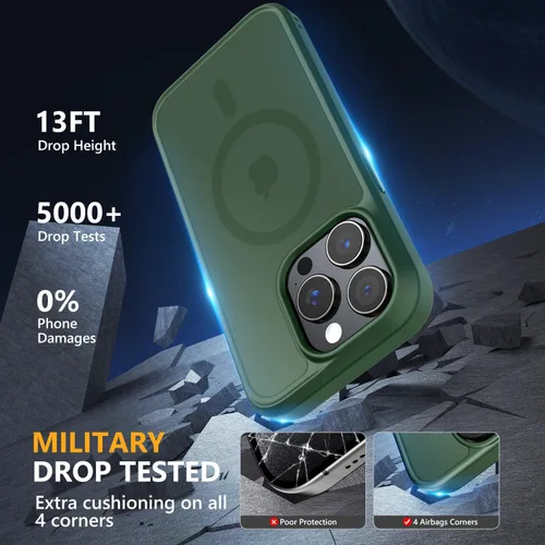 Vista 295 de MOCCA - Funda magnética resistente para iPhone XR de 6.1 pulgadas, compatible con MagSafe, funda con protección contra caídas de grado militar
