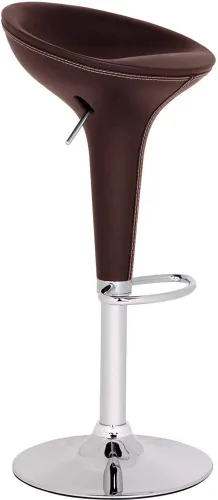 Vista 9 de Modern Home Tesla - Taburete de bar/mostrador de altura ajustable contemporáneo, de cuero, base cromada/reposapiés (espresso)