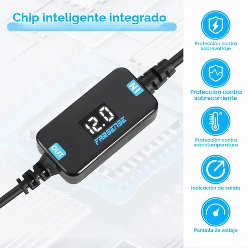 Vista 7 de FARSENSE Adaptador USB A a enchufe de cigarrillos de 12V - Cable convertidor de enchufe de encendedor de cigarrillos de coche de 5V DC USB C a 12V