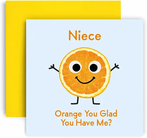 Vista 3 de Huxters Tarjetas de cumpleaños para hombres, tarjeta de cumpleaños naranja con texto en inglés "You Glad Brother" para él, divertida tarjeta del día