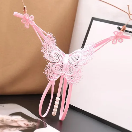 Vista 5 de Zzalalana Tangas de lencería sexy de malla transparente para mujer, para sexo, juego travieso, kawaii, mariposa, encaje transparente, tanga