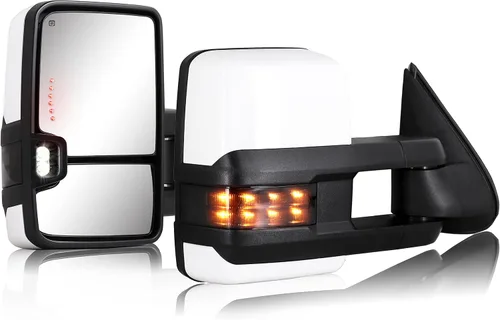 Vista 12 de Espejo de remolque para Silverado Sierra - Compatible con 2003-2007 Chevy Silverado GMC Sierra, espejos de remolque con vidrio ajustado
