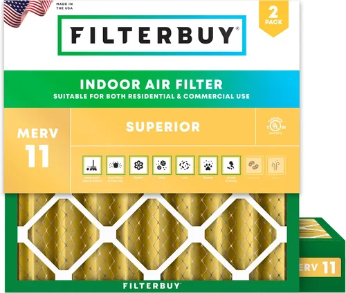 Vista 33 de Filterbuy Filtro de aire MERV 11 de 8 x 14 x 1 pulgadas para defensa de mascotas y alergias (paquete de 2), filtros electrostáticos plisados