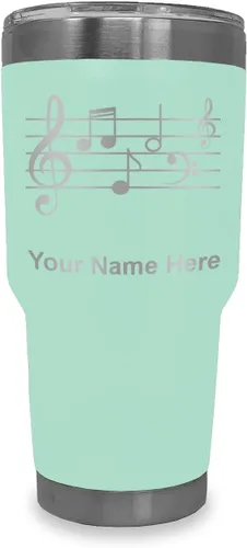 Vista 13 de LaserGram Vaso aislado al vacío de 20 onzas, personal de música, grabado personalizado incluido (negro)