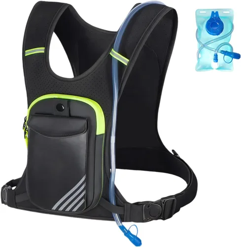 Vista 8 de Running Hydration Vest Backpack Chest Bag with 800 ML Water Bladder, Minimalist Lightweight Running Vest for Women Men with Phone Holder, Extra