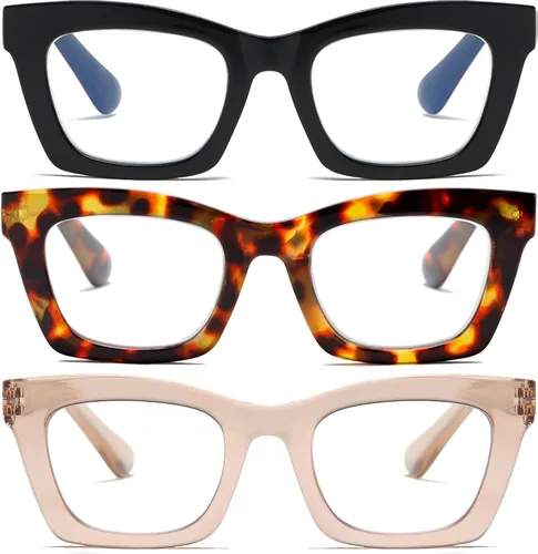 Vista 11 de Lentes de lectura elegantes para mujer con bloqueo de luz azul y bisagra de resorte