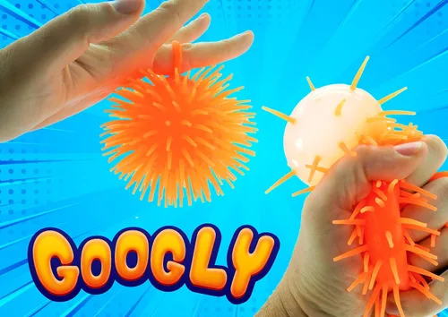 Vista 5 de JA-RU Googly Bola de Goma Inflable con Pinchos (1 Unidad Surtida) Tentáculos Suaves, Blandos y Elásticos. Juguete Sensorial Colorido para Niños.