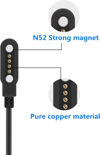 Vista 4 de Cargador universal para reloj inteligente, magnético, accesorios de reloj inteligente de 4 pines de 0.300 in, cable de cargador magnético