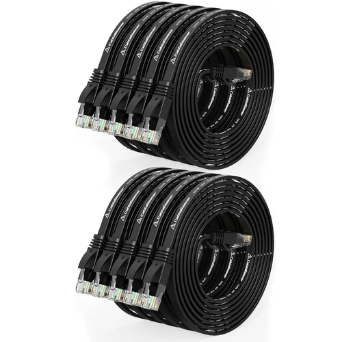 Vista 13 de Cable Ethernet Cat 6 de 1 pie (paquete de 10) (a un precio Cat5e pero mayor ancho de banda) Cables de red planos de Internet - Cable de conexión