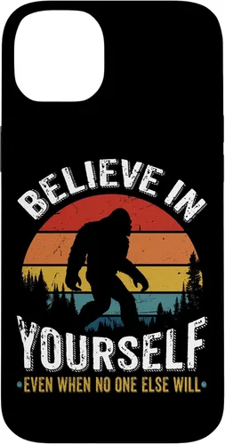 Vista 15 de Funda inspiradora para iPhone 16 Believe in Yourself Retro Bigfoot Sasquatch