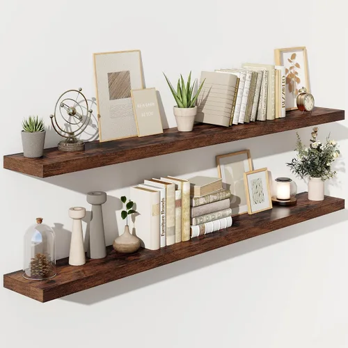 Vista 9 de Fun Memories Estantes flotantes – Estante de pared de 9.3 pulgadas de profundidad para decoración y almacenamiento – Estantería de exhibición
