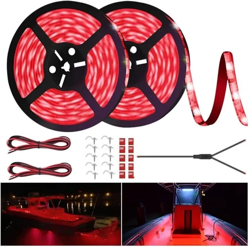 Vista 9 de Tira de luces LED para lancha, 32.8 pies, luces LED de pontón marino, luz interior de barco impermeable, luces debajo del túnel, luz de cubierta