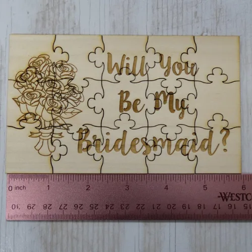 Vista 2 de Will You Be My Bridesmaid Puzzle - Flores, Horizontal