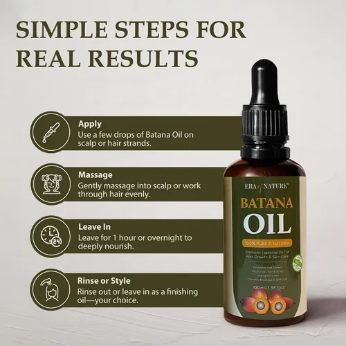 Vista 5 de era of nature Aceite de batana para el crecimiento del cabello, aprobado por el Dr. Sebi, 100% puro, crudo y sin refinar de Honduras, nutre