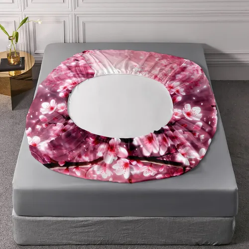 Vista 5 de AILONEN Juego de sábanas bajeras de mariposa y mariposa para niñas, juego de ropa de cama con diseño de mariposas y cerezos rosados, para regalo