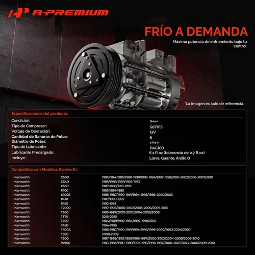 Vista 2 de Compresor de aire acondicionado A-Premium con embrague