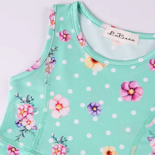Vista 4 de LaBeca - Vestido sin mangas o de manga larga para niñas, vestidos casuales con diseño de unicornio o sirena para niñas pequeñas o grandes