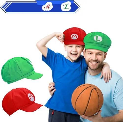 Vista 3 de TIDAXU Super Bros Mario & Luigi - Sombrero unisex para Halloween, cosplay, disfraz para fiestas, adultos y niños
