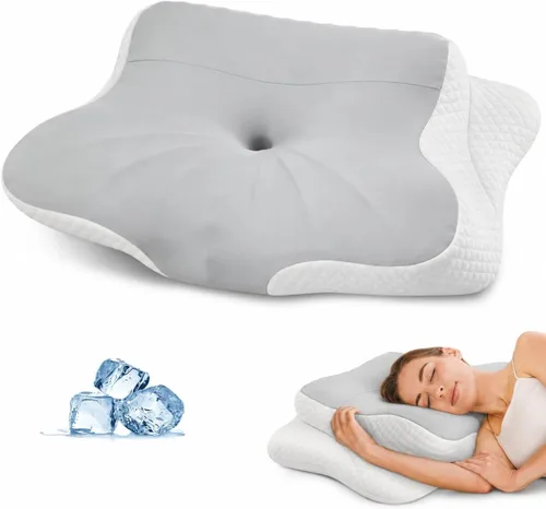 Vista 9 de Cervical Neck Pillow for Sleeping, Memory Foam Pillow with Ergonomic Contour Neck & Shoulder Support, Orthopedic Cervical Pillow for Side, Back &