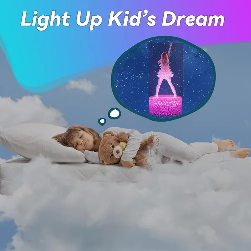 Vista 5 de Regalos para niñas, regalo de cumpleaños de niña cantante, decoración para habitación. Lámpara de mesa para suministros de fiesta musical. Luz