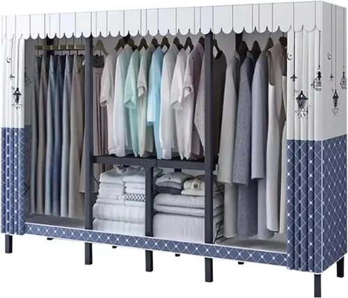 Vista 13 de Armarios grandes Armario portátil Armario con áreas para colgar Armario de metal de acero Armario de ropa Armario para colgar Dormitorio Armario