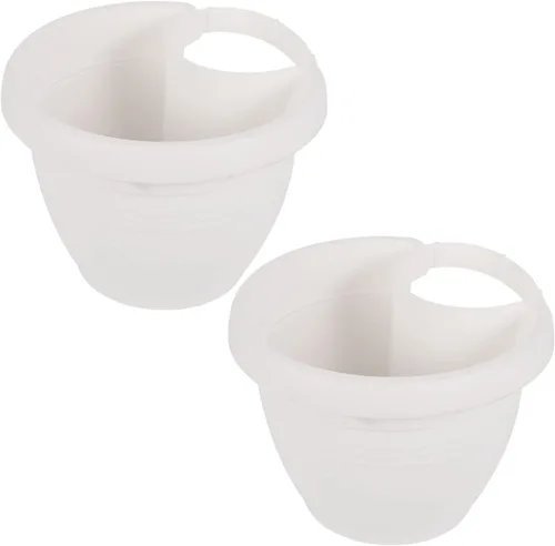 Vista 10 de 2 macetas de pared de plástico resistentes para colgar en la organización