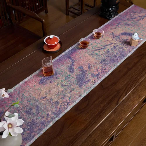 Vista 22 de Extra Long 2-Piece Table Runner Set 118, Waterproof Banquet Table Decor, Double Sided Event Cloth, Heavy Duty Tea Mat, Washable Reversible Brocade