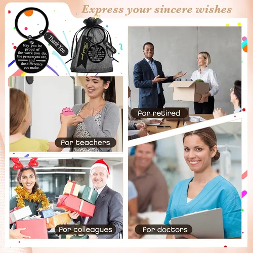 Vista 7 de Yinkin 72 Piezas Regalos de Agradecimiento a los Empleados al Por Mayor Regalos de Agradecimiento al Personal Bolsas de Organza con Tarjetas