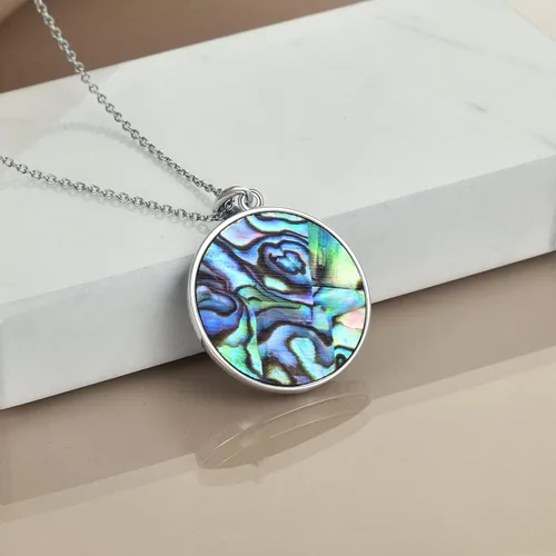Vista 23 de LUHE Collar de plata de ley con dije de pentagrama de chakras y luna, pentáculo, celta, pagano, wiccano, amuleto mágico para mujeres, adolescentes